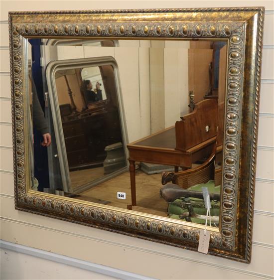 A rectangular gilt framed wall mirror W.95cm